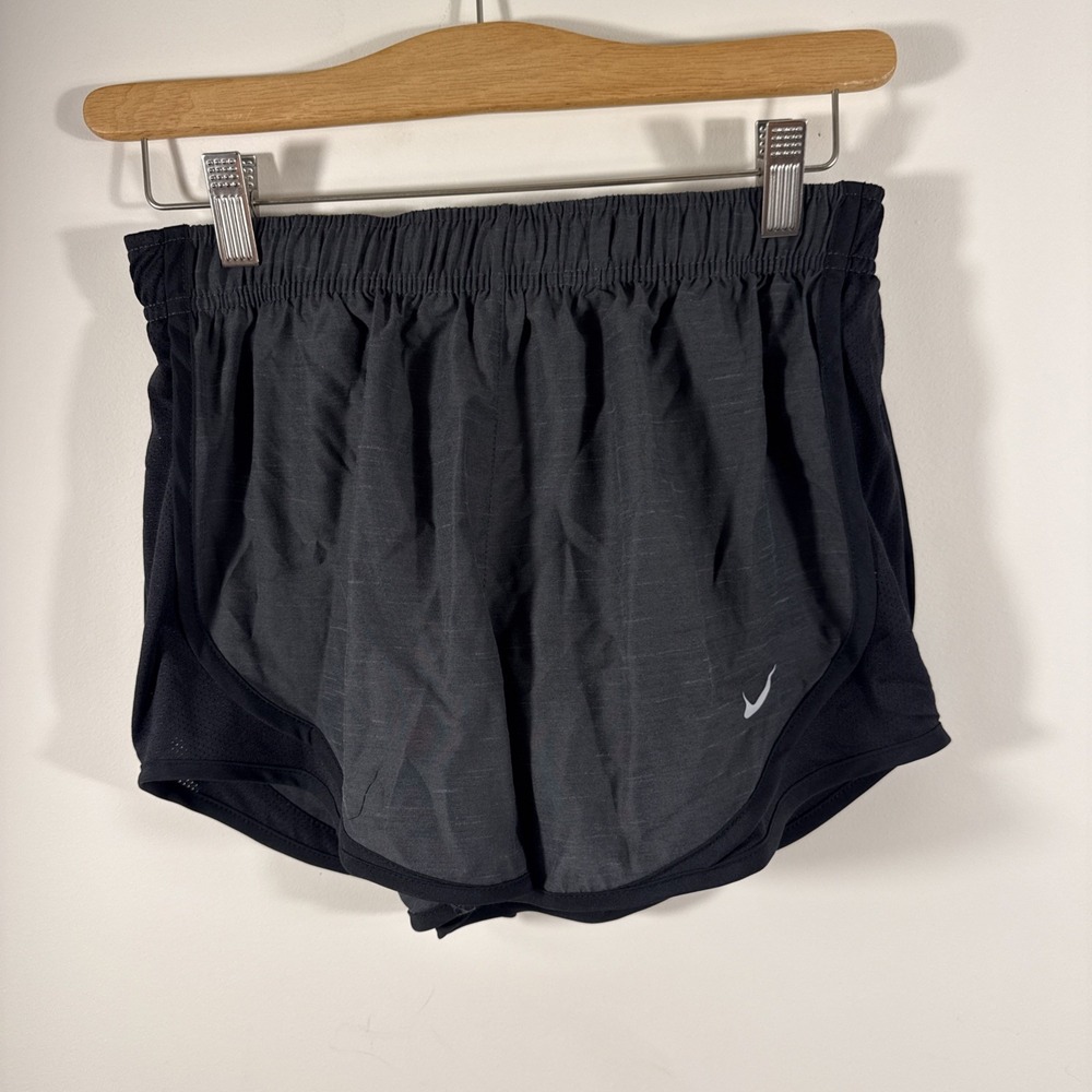 Nike Dri Fit Womens Gray & Black Small Lined Briefed Athletic Shorts